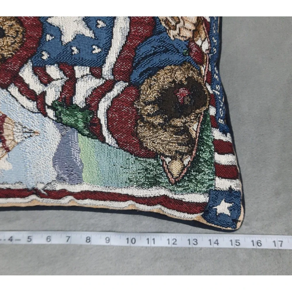 Boyds Bears Proud To Be A Bearmerican Patriotic Americana Tapestry Throw Pillow